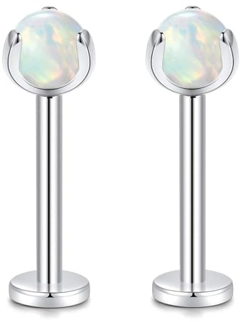 hengkaixuan G23 Titan Innengewinde Ohrring 16g Kristall Labret Helix Tragus Knorpel Ohr Piercing Körperschmuck