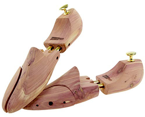 Sneakerprofi Schuhspanner aus Zedernholz Echtholz für Damen und Herren mit Doppelfeder Optimale Passform und Ventilation 1 Paar, Schuhspanner:44/45