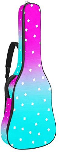 Gitarrentasche mit Reißverschluss, wasserdicht, weich, für Bassgitarre, Akustik- und klassische Folk-Gitarre, Pink / Blau