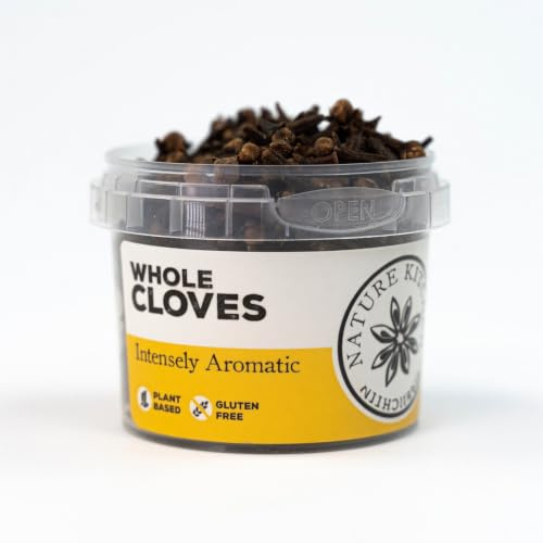 Nature Kitchen Cloves Whole 40g Pot Premium Aromatic Spice Gluten Free Vegan Friendly for Baking, Desserts, Curries, Sauces, Marinades, Frying, Grilling and Everyday Cooking International Recipes