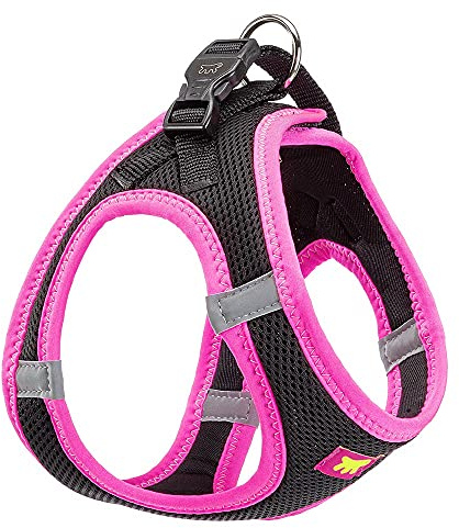Ferplast Pettorina Cane Taglia Media KAORI M, Pettorina Cane Traspirante, Imbottita e Regolabile, Facile da Indossare, Bordi Riflettenti, Torace 44-48 cm. Rosa