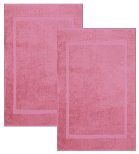Betz Badvorleger Premium 50x70 cm 2er Set – Badematten aus 100% Baumwolle, ca. 650 g/m², Oeko-TEX® Standard 100, saugstark & weich Farbe Altrosa