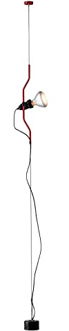 FLOS Parentesi Lampada a Sospensione a Luce Diretta, Lampada di Design da A. Castiglioni e P. Manzù, Lampada per Interni con Cavo 4000 mm, 220-250 V, 150 W, Colore Rosso