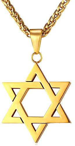 Round Designs Large Gold Star Of David Magen Necklace Jewish Pendant 22 Inch Chain