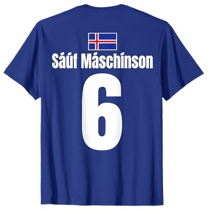 Mallorca Sauf Trikot & Island Sauf Partyshirts JGA Karneval Festival Fußball Partnerlook T-Shirt, Herren, Unisex, Kurzarm, Blau, S, Small