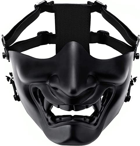 Airsoft - Máscaras protectoras a la moda, monstruo demonio malvado, Kabuki, samurái, Hannya Oni, máscara protectora de media cara, baile de máscaras, Halloween, cosplay