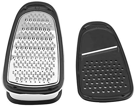 BORDSTRACT Grattugia Verdure Manuale, Tagliaverdure In Acciaio Inox, Grattugia Formaggio Antiscivolo e Antiruggine, Utensili da Cucina(Nero)