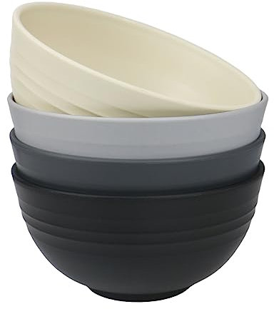 greenandlife Unbreakable Cereal Bowls, 24 OZ Large Lightweight Plastic Bowl Set of 4, Dishwasher & Microwave Safe, Reusable Bowls for Breakfast, Salad, Pasta, Soup, Noodles