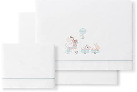 Bettwäsche für Kinderwagen, Giraffe, Fahrrad, Weiß und Grün