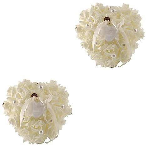 Cabilock 2 Stücke Hochzeit Kissen Rose Bearer Herz Form Dekorative Kissen Für Hochzeit Engagement Bearer Kissen