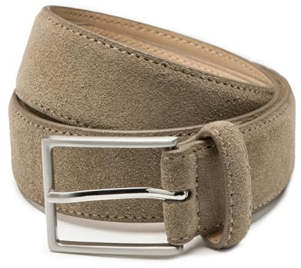 Riemen & Co DTCH.FIT Herrengürtel Bobby - Wildleder - Taupe - Breite: 3,5 cm - 85 cm