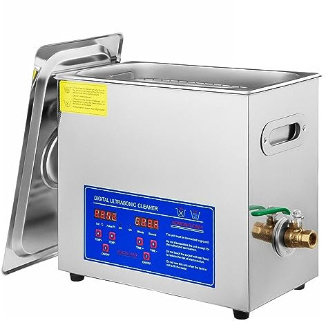 Limpiador ultrasónico, Limpiador Ultrasónico 6L Limpieza De Joyas 200W Máquina De Acero Inoxidable Equipo De Limpieza Industrial For Joyería Gafas De Latón para gafas, anillos, retenedores, bandas Wac