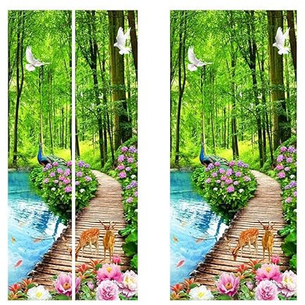 Wandtattoo 1 Stück See Pfau Türaufkleber Schlafzimmer Küche Heimdekoration Wand Tür Fenster Küche Große Größe