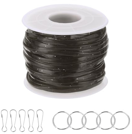 PATIKIL Schnur-Set für Schlüsselband, Glitzer Kunststoff Flechtschnur Gimp Schnur Schlüsselband Webset mit Zubehör für Schmuckherstellung DIY Basteln, Dunkelgrau