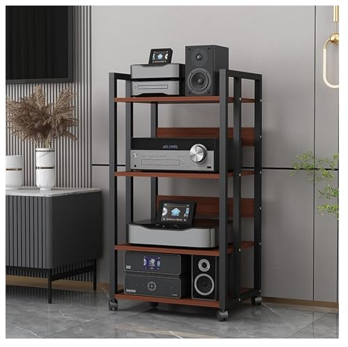 mueble equipo hifi Estante For Estéreo Doméstico De 4, 5 Y 6 Niveles Soporte Independiente For Medios Estante For Centro De Entretenimiento En Esquina Reproductor De Discos Altavoz Amplificador Y Rece