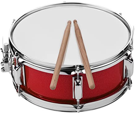 BQYOA Kleine Trommel 12-Zoll-Snare-Drum-Fell mit Drumsticks-Schultergurt-Drum-Key für Studentenband