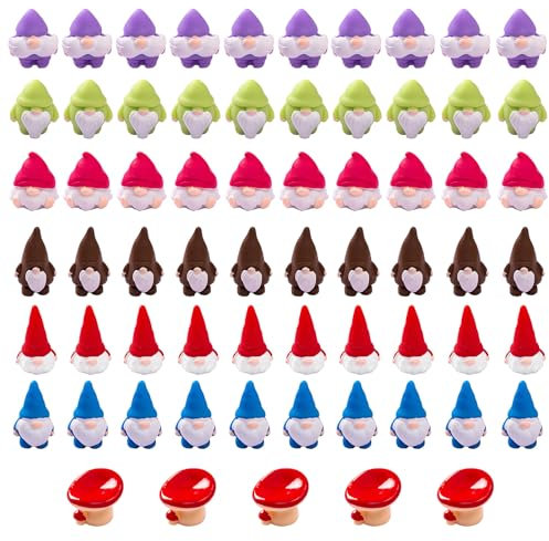 Tomotato Mini Nains, 65 Pièces Statues de Fées Nains de Jardin Mini Nains Statue Nains Accessoires de Jardin Féérique pour Extérieur Intérieur Patio Cour Pelouse Jardin