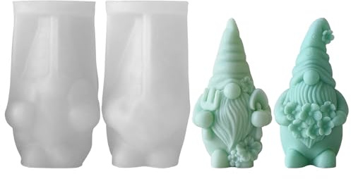 2stk Silikonform Weihnachten, 3D Silikonformen Gießformen Weihnachten Wichtel, DIY Gießform Weihnachten Gießformen Silikon Gießform Wichtel Gips Zum Gießen Für Weihnachtsdeko (2STK)