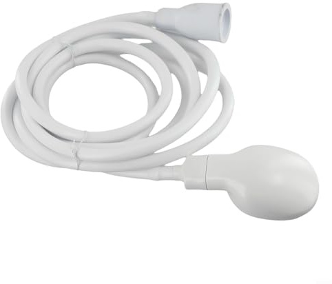 Zeroupshop 2M Rubber Push On Shower Hose And Head Single Taps, 2M, White, Suitable For People And Pets, 1pc