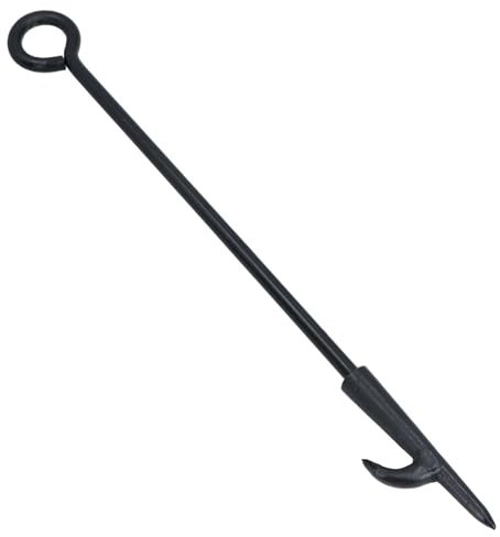 AB Tools Attizzatoio per caminetto per caminetti a legna con manico ad anello