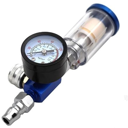 GERUI Paint Spray Gun Air Pressure Regulator Pneumatic Spray Gun Air Pressure Regulator Gauge Oil Water Trap Filter Separator Tool Pressure Reducer Air Regulator for Spray Gun 0-140PSI/10Ba