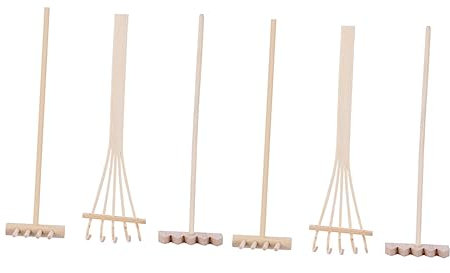 6pcs Mini Garden Rake Bamboo Accessory for Zen Garden