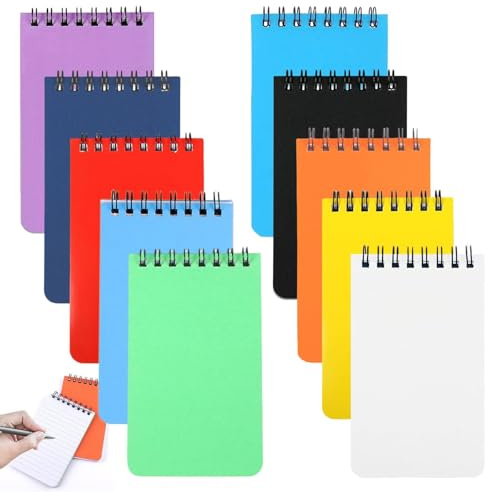 ClcIosis 10 Stücke Notizblock Klein Notizblock A7, Notizblöcke Klein Mit Spirale, 10 Farben Format Für Schule Büro Reise Alltag Kompakt Praktisch Perfekt Für Schnelle Notizen Und Organisation