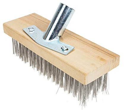 ibasenice Brosse Acier Inoxydable pour Sols Terrasse Et Patio Brosse Rigide De Nettoyage pour Éliminer Taches Tenaces sans Manche