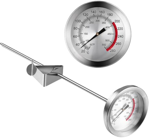 VALICLUD Frittierthermometer Edelstahl-Kochthermometer Mit Ablesbarem Zifferblatt Und Clip Zum Braten Backen Und Marmeladenkochen