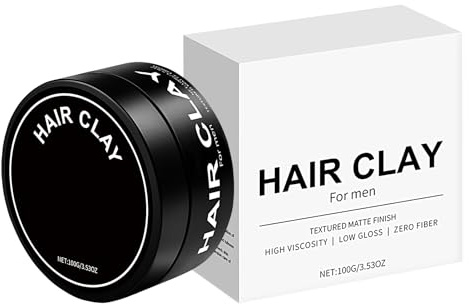Strong Hold Hair Clay, Matte Finish Hair Cream, Adorable Compact Lightweight Creams, All-Day Styling Solution for Home, Travel, Dates, Events and Photography, Herren, Schwarz