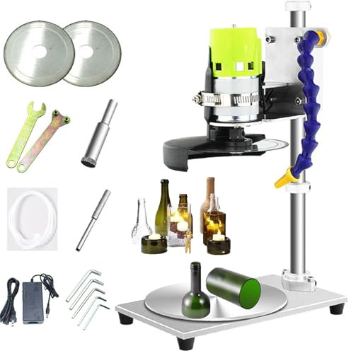 Electric Bottle Cutter Machine, Wine Bottle Glass Cutter Tool Kit, 7 Speeds Adjustable, 2000-6000 rpm DIY Creative Crafts Glass Bottle Cutter for Round/Square/Irregular Glass or Ceramic Bottles