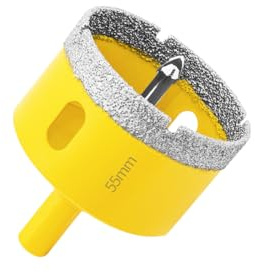 Aohhy Sega a Tazza Diamantata 55mm con Punte Guida, Professionale Vacuum Brasato Punte per Trapano Diamantate per Piastrelle, Porcellana, Vetro, Marmo e Ceramica