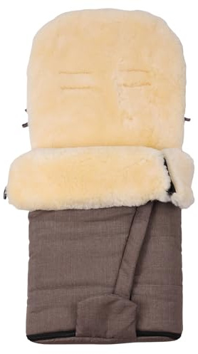 Merauno Saco de piel de cordero para cochecito de bebé, saco de piel de cordero, saco de abrigo para cochecito de bebé, resistente al viento y al agua, con ranuras para cinturón, apertura para los