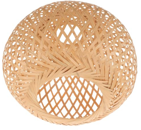 Operitacx Lampadario Bambu Paralume Intrecciato Rustico Copri Lampada Decorativa in Bambù Paralume Per Lampada Sospensione Sostituzione Di Paralumi Intrecciati Per Casa Hotel Ristoranti