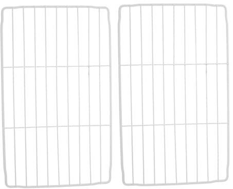 SOPOTUTU Lot de 2 Étagères Blanches en Fer à Grille pour Congélateur, Organisateur Interne Optimisant L'espace, Facile D'entretien, Usage Domestique ou Commercial