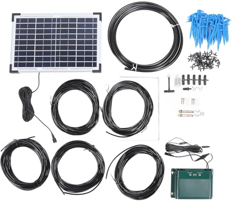 Kit d'Arrosage Goutte À Goutte Solaire 18V 10W, Système d'Irrigation Jardin Automatique Étanche - Programmation Intelligente, Capteur d'Eau, Pour Intérieur et Extérieur