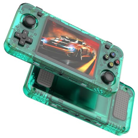 R36H Retro Portable Game Console - Équipée d'un Système Linux Open Source, Intégrée dans Plus De 20 000 Jeux Classiques, Console De Jeu Portable À Écran IPS De 3,5 Pouces-Green||128GB
