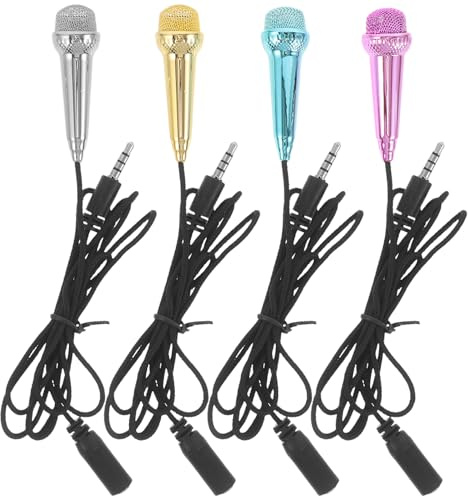 ifundom 4piezas Mini Micrófono de Condensador Cable para Teléfono Micrófono Pequeño para Transmisión de Video Grabación de Música Fiestas y Entrevistas