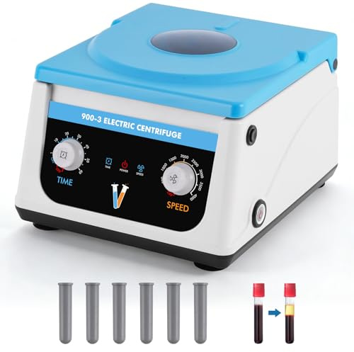 YUCHENGTECH Centrifugeuse de Laboratoire Basse Vitesse 4000 tr/min, 6x10ml, Minuterie 0-60 min, Max. 1685xg pour Tubes de 5/7/10ml