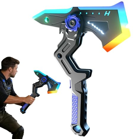 Genérico Hoja De Batalla Chispa Interestelar – ABS 43cm | Hacha Combate Transformable Sci-Fi | Espada LED Doble Modo Accesorio Disfraz Halloween Cine Teatro Cosplay Galaxia Atrezo Utilería