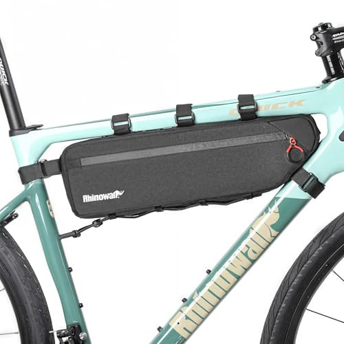 SUNTTELF Sac de Cadre vélo – Sac Cadre Vélo Grande Capacité, Modèle Triangulaire Adapté Vélo Route, VTT et Gravel (Noir-2.7L)