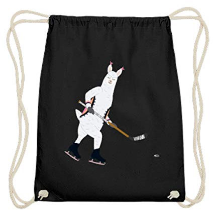 Chorchester Idéal pour les fans de hockey sur glace et d'alpaga - Sac de gym en coton, Noir , 37cm-46cm