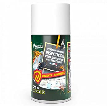 Aerosol insetticida 250 ml - Antizanzare, mosche e insetti striscianti e volanti, piretro vegetale, effetto shock e anti-reinfestazione, prodotto in Francia