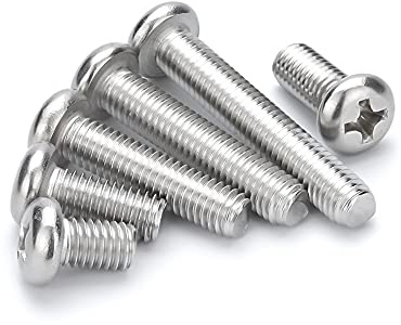 BOZONLI Rundkopf Maschinenschrauben Kreuzschraube 304 Edelstahl Befestigungsschrauben M3*3mm,100 Stück