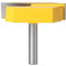 Fraise Defonceuse 8mm, Fraise Rabotage de de Nettoyage de Fond, T-Track Routeur à Rainure en T Forme Routeur Bits, Fraise defonceuse, 8x57mm en Bas, Lame Jaune, Diamètre de la