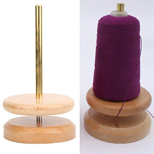 Cikonielf Holzspinn Garnwickler Handbetrieben Wollabwickler Fadenhalter für Stricken Häkeln Handwerke