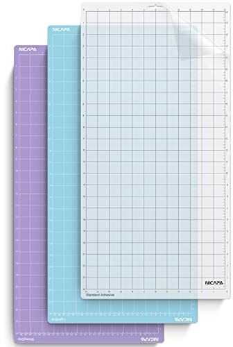 NICAPA Set di 3 tappetini da taglio per Silhouette Cameo 4/3/2/1 con diverse maniglie, 30,5 x 61 cm per Cameo