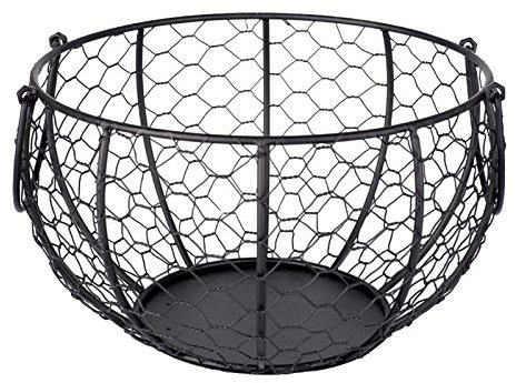 LOVIVER de Alambre para Almacenamiento de Huevos - Decorativa de Cerámica Y Hierro con de Pollo-Decoración de Cocina de Granja-, Cesta de Huevo, Individual
