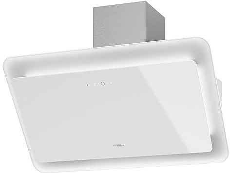 Oranier Kopffrei-Wandhaube 90 cm Savina - breite weiße Ablufthaube mit Glaskantenbeleuchung - LED Dunstabzugshaube Touch Control & Fernbedienung