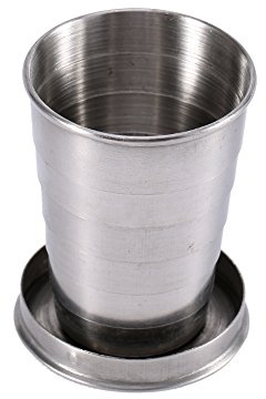Haofy Verre à Liqueur Pliable S/M/L en Acier Inoxydable Voyage Tasse Pliante Camp Porte-clés Rétractable Télescopique Pliable(S)